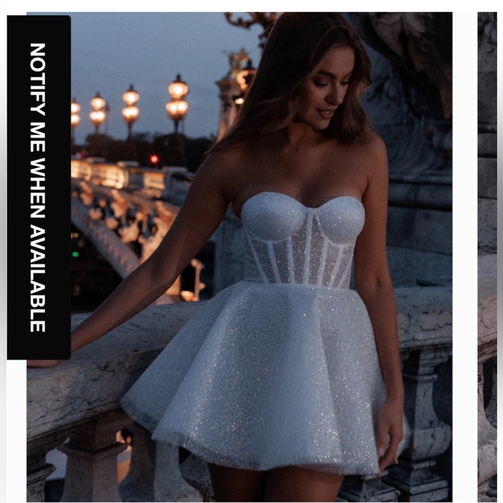 Sparkling Strapless White Dress